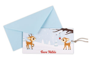 Biglietto di Natale a scorrimento - Piccole Renne