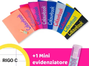 Set 6 quaderni A4 Bicolor Rigo C - Righe quarta e quinta elementare + omaggio