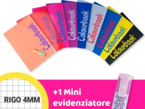 Set 6 quaderni A4 Bicolor Rigo 4mm - Quadretti senza margini + omaggio